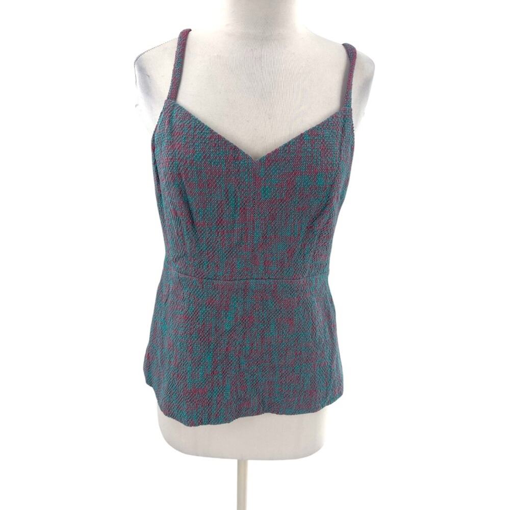 NWT Rachel Comey agitator tweed top pink blue sz 6